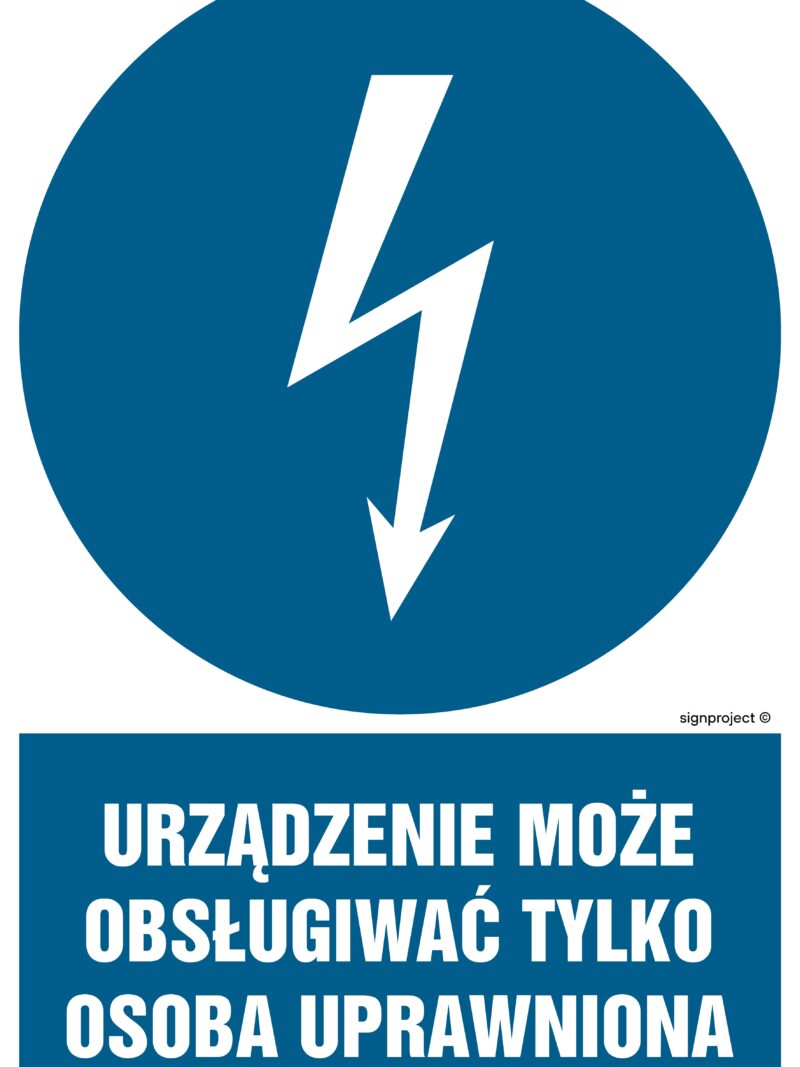 HE020 Urządzenie może obsługiwać tylko osoba uprawniona - arkusz 9 naklejek