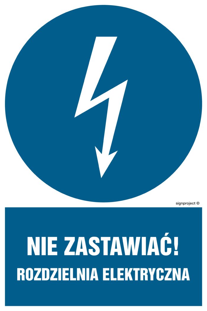 HE021 Nie zastawiać rozdzielnia elektryczna - opakowanie 10 sztuk