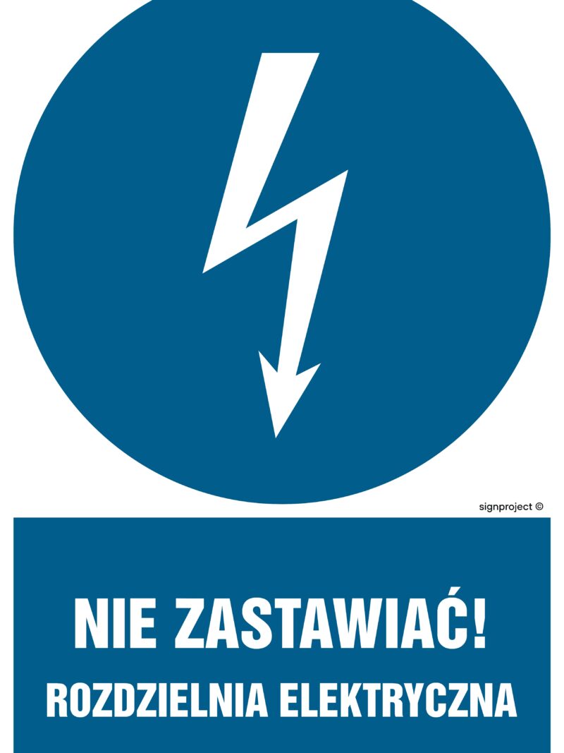 HE021 Nie zastawiać rozdzielnia elektryczna - arkusz 9 naklejek