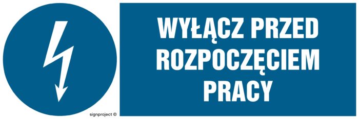 HF002 Wyłącz przed rozpoczęciem pracy - arkusz 8 naklejek - arkusz 8 naklejek