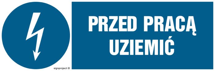 HF005 Przed pracą uziemić - arkusz 8 naklejek - arkusz 8 naklejek