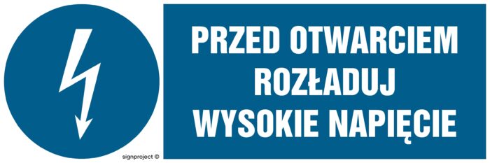 HF006 Przed otwarciem rozładuj wysokie napięcie - arkusz 8 naklejek - arkusz 8 naklejek