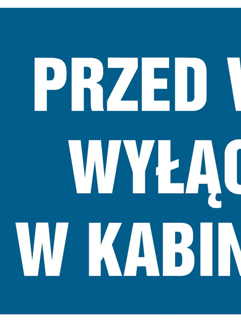 HF008 Przed wejściem wyłącz silnik w kabinie dźwigu - arkusz 8 naklejek - arkusz 8 naklejek