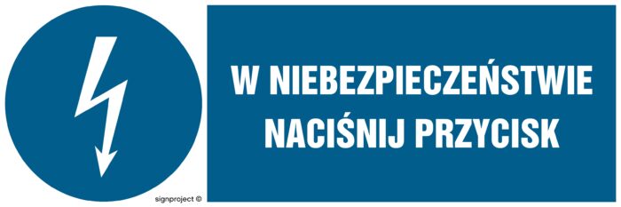 HF011 W niebezpieczeństwie naciśnij przycisk - arkusz 8 naklejek - arkusz 8 naklejek