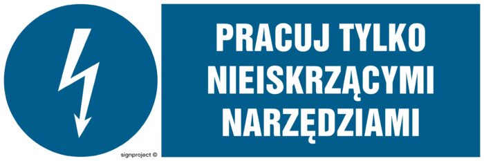 HF012 Pracuj tylko nieiskrzącymi narzędziami - arkusz 8 naklejek - arkusz 8 naklejek