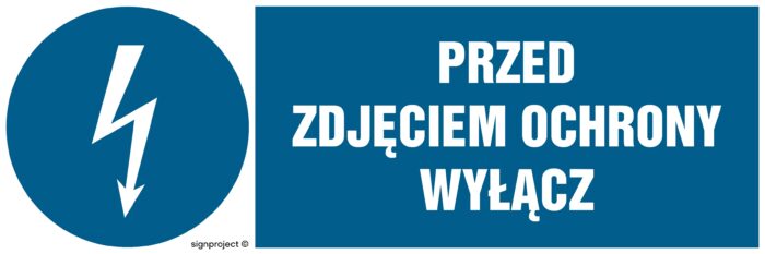 HF014 Przed zdjęciem ochrony wyłącz - arkusz 8 naklejek - arkusz 8 naklejek