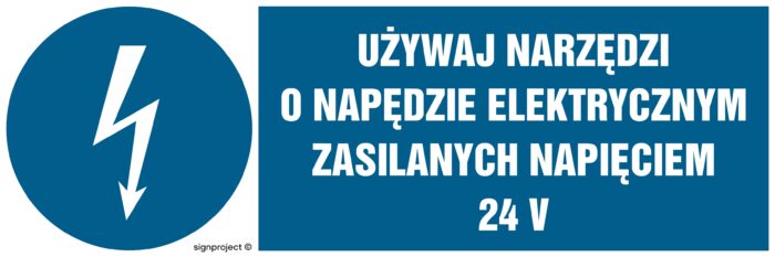 HF016 Używaj narzędzi o napędzie elektrycznym zasilanym napięciem 24V - arkusz 8 naklejek - arkusz 8 naklejek