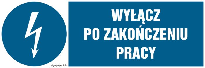 HF017 Wyłącz po zakończeniu pracy - arkusz 8 naklejek - arkusz 8 naklejek