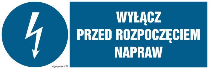 HF018 Wyłącz przed rozpoczęciem napraw - arkusz 8 naklejek - arkusz 8 naklejek