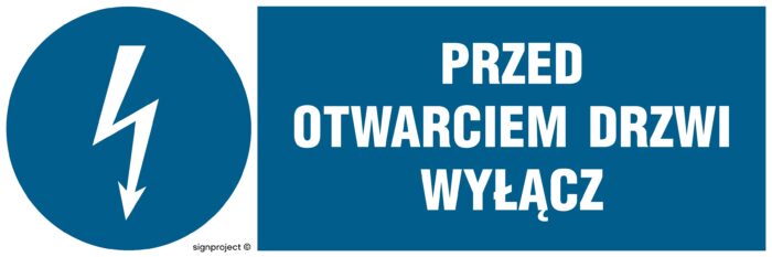 HF019 Przed otwarciem drzwi wyłącz - arkusz 8 naklejek - arkusz 8 naklejek