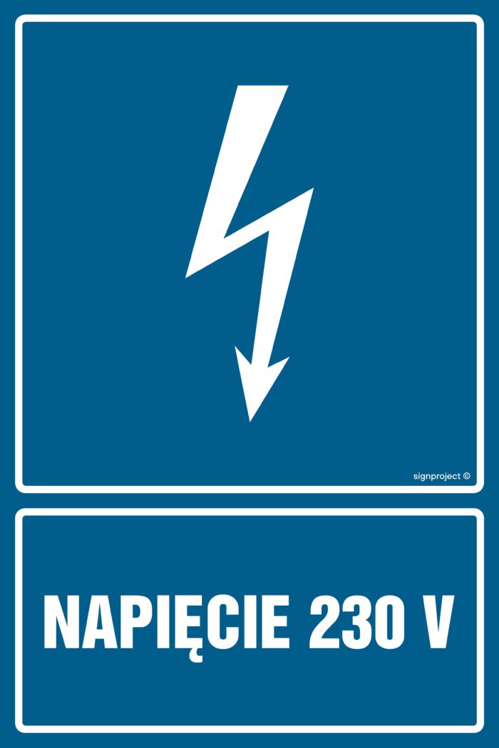 HG008 Napięcie 230 V - arkusz 9 naklejek