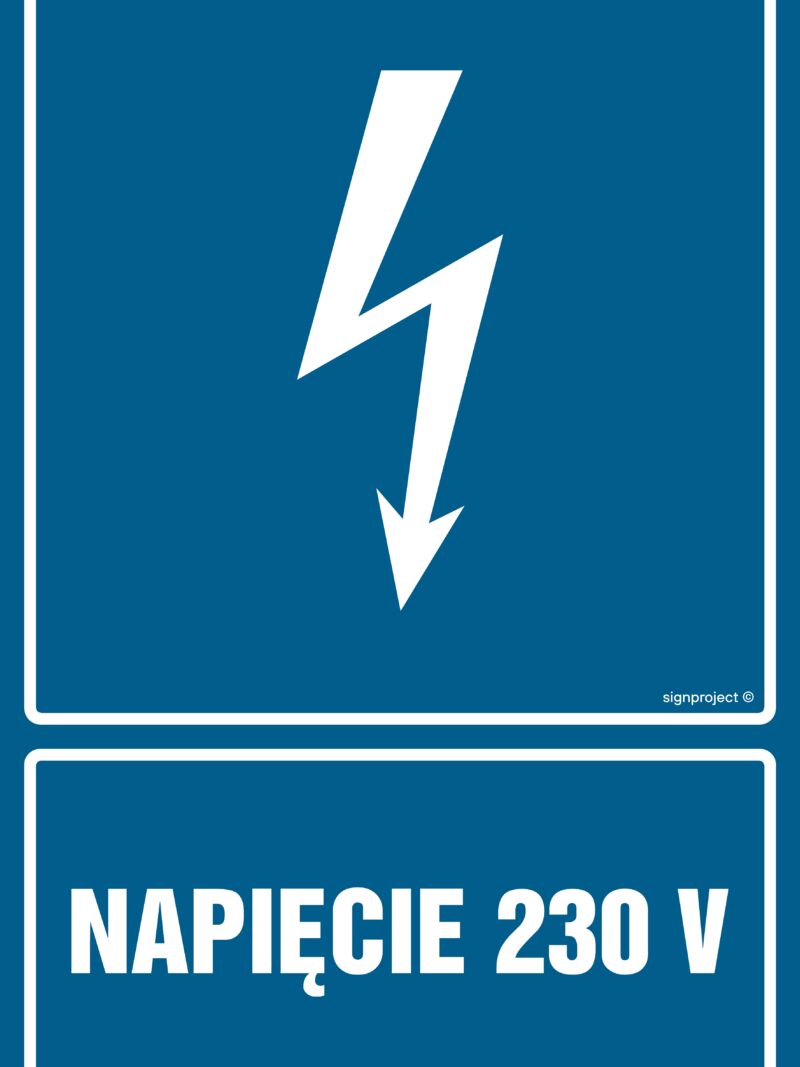 HG008 Napięcie 230 V - arkusz 9 naklejek