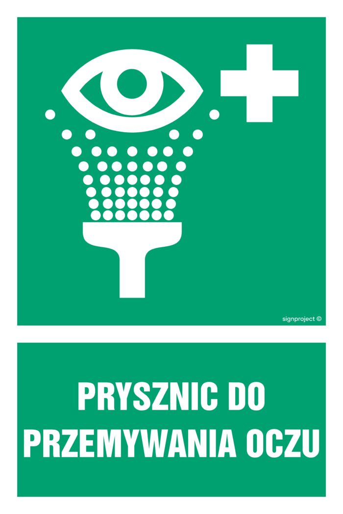 GI003 Prysznic do przemywania oczu - arkusz 9 naklejek