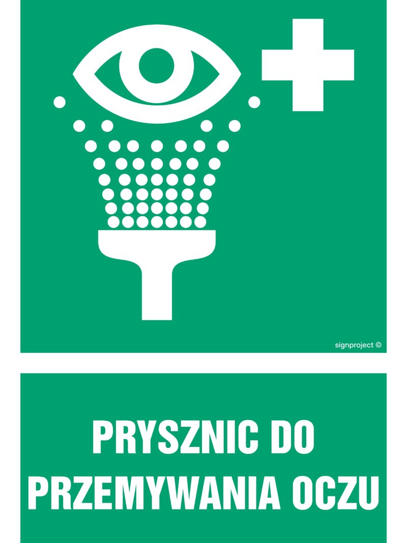 GI003 Prysznic do przemywania oczu - arkusz 9 naklejek