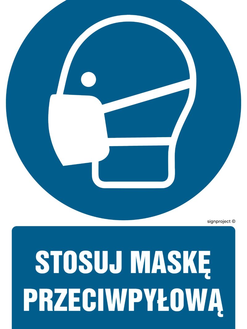 GL018 Stosuj maskę przeciwpyłową - arkusz 9 naklejek