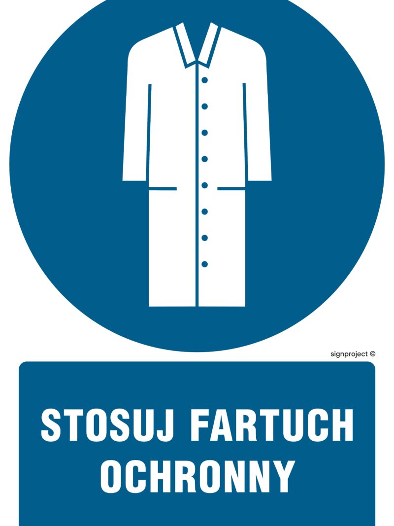 GL028 Stosuj fartuch ochronny - arkusz 9 naklejek