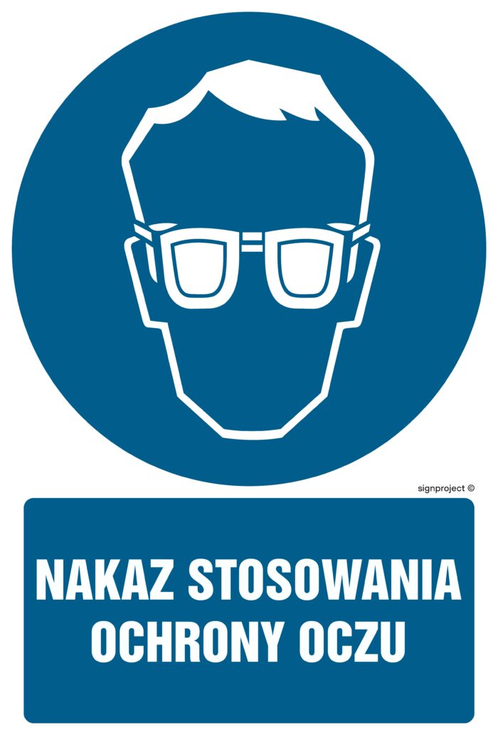 GL042 Nakaz stosowania ochrony oczu - opakowanie 10 sztuk