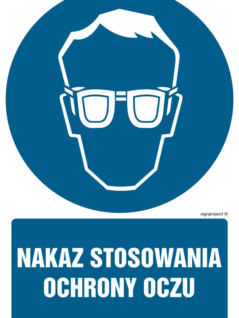 GL042 Nakaz stosowania ochrony oczu - arkusz 9 naklejek