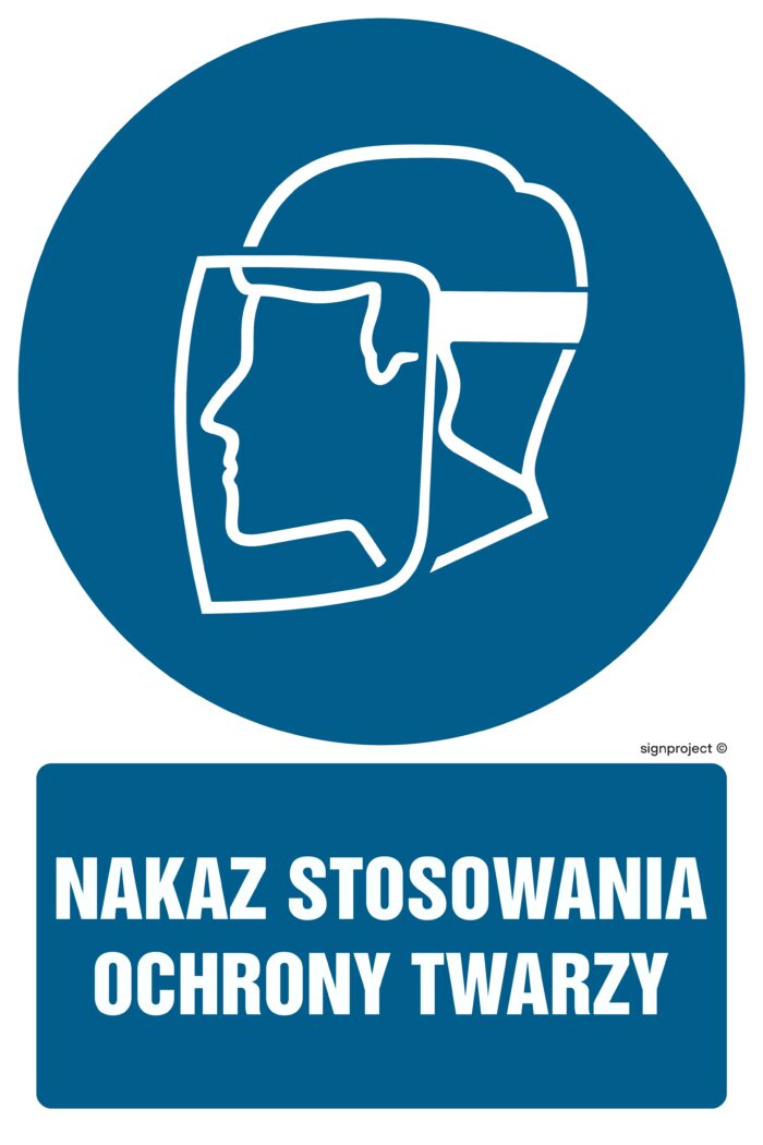 GL043 Nakaz stosowania ochrony twarzy - opakowanie 10 sztuk