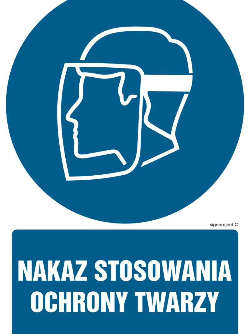 GL043 Nakaz stosowania ochrony twarzy - arkusz 9 naklejek