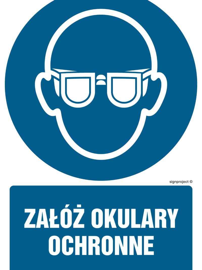 GL051 Załóż okulary ochronne - arkusz 9 naklejek