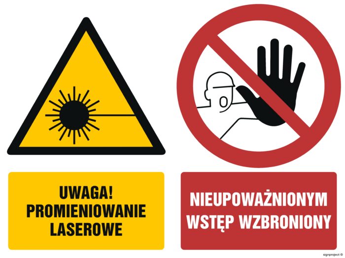 GM011 Uwaga promieniowanie laserowe Nieupoważnionym wstęp wzbroniony