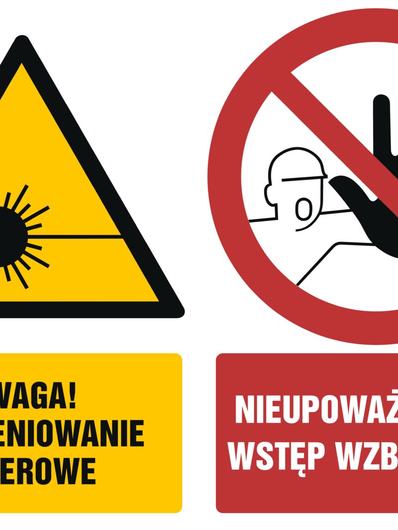 GM011 Uwaga promieniowanie laserowe Nieupoważnionym wstęp wzbroniony