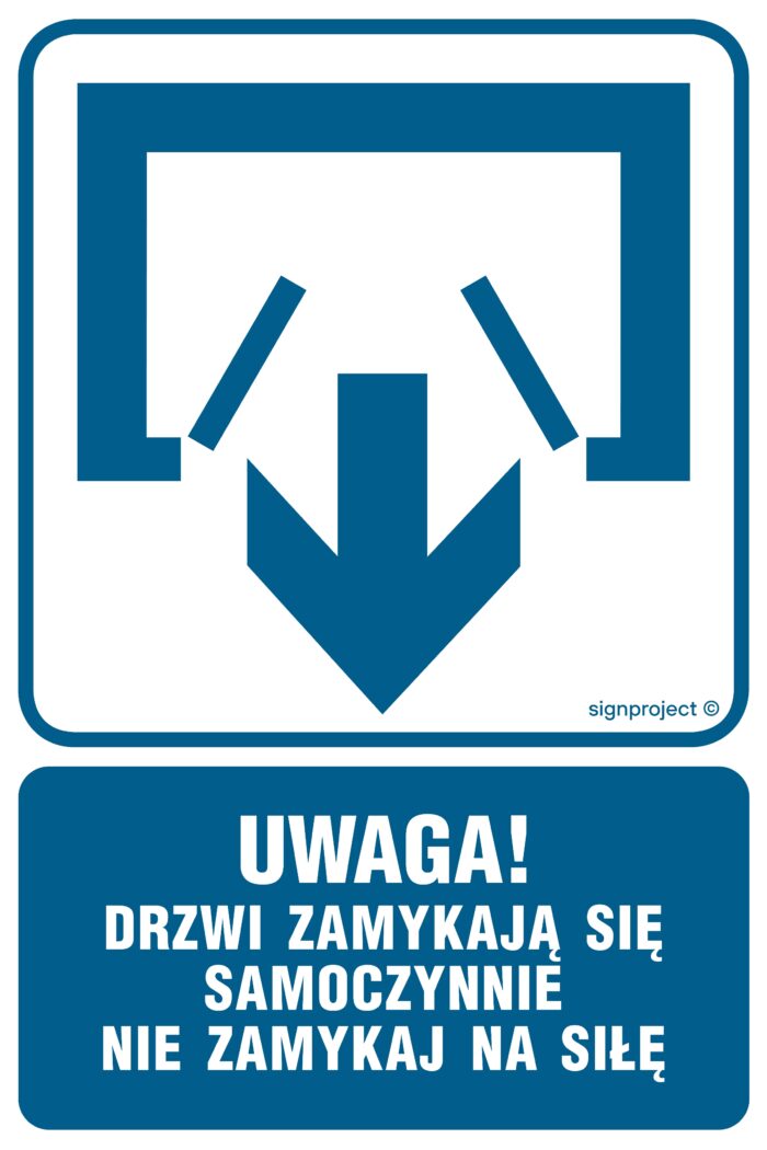 RB011 Uwaga! Drzwi zamykają się samoczynnie. Nie zamykaj na siłę (drzwi dwuskrzydłowe)