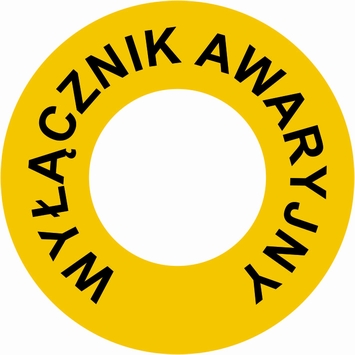 RI001 Wyłącznik awaryjny (wew. 30mm) - arkusz 12 naklejek