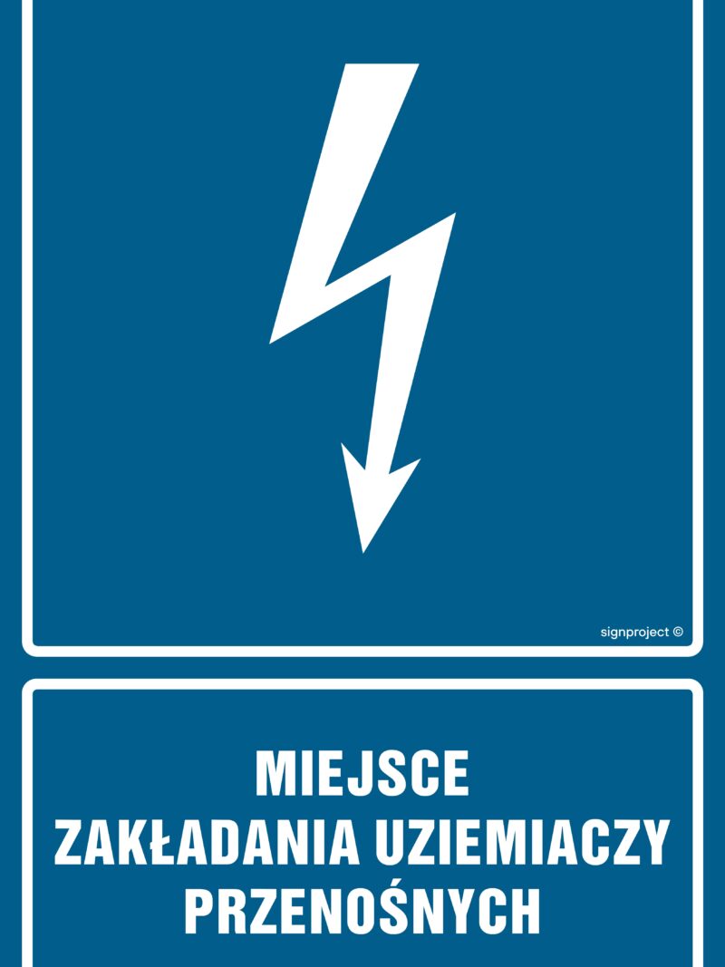 HG041 Miejsce zakładania uziemiaczy przenośnych - arkusz 9 naklejek