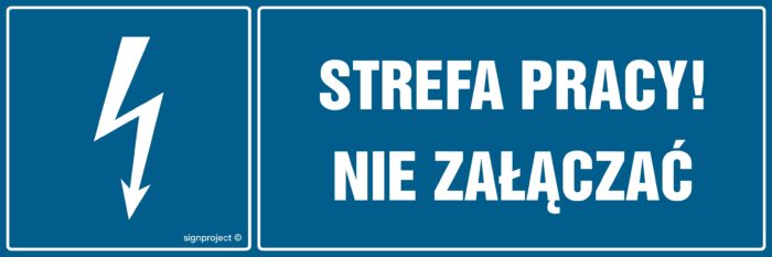 HH058 Strefa pracy nie załączać! - arkusz 8 naklejek - arkusz 8 naklejek