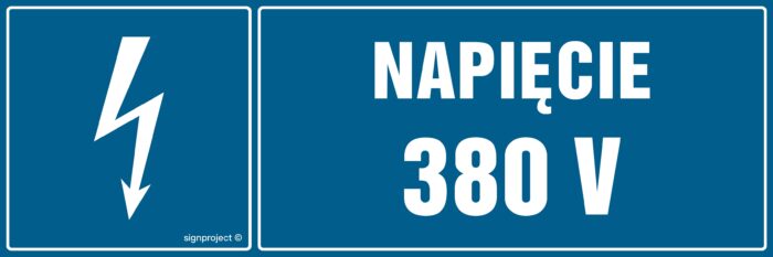 HI001 Napięcie 380 V - arkusz 8 naklejek - arkusz 8 naklejek