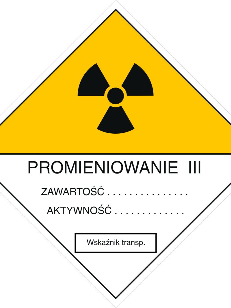 KA005 Znak ostrzegawczy do oznakowania przesyłek transportowych kategorii III