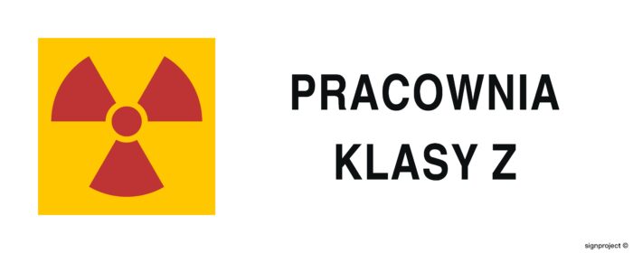 KA010 Znak ostrzegawczy do oznakowania pracowni z zamkniętymi źródłami promieniotwórczymi