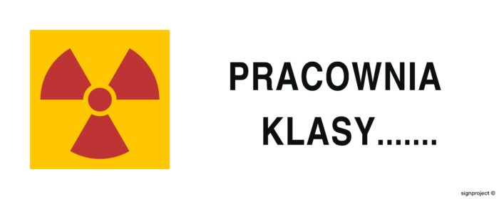 KA011 Znak ostrzegawczy do oznakowania pracowni z otwartymi źródłami promieniotwórczymi