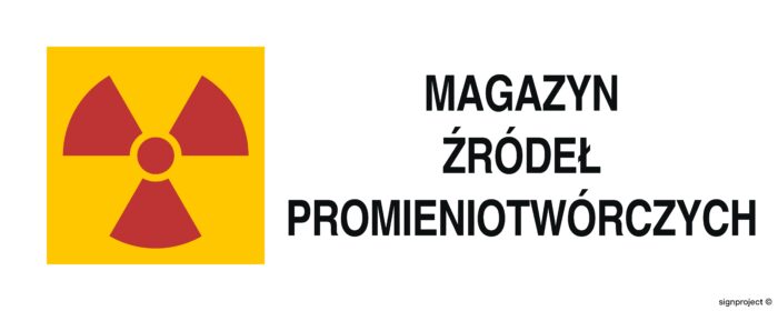 KA013 Znak ostrzegawczy do oznakowania magazynu źródeł promieniotwórczych