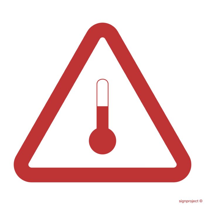 MA008 Oznakowanie dla materiałów o podwyższonej temperaturze - arkusz 48 naklejek