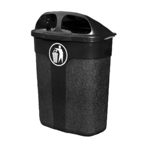 Kosz uliczny na śmieci, montaż do ściany lub słupa, 60 L, czarny