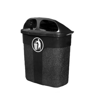 Kosz uliczny na śmieci, montaż do ściany lub słupa, 40 L, czarny