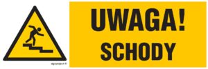 NC120 Uwaga schody - prawostronny