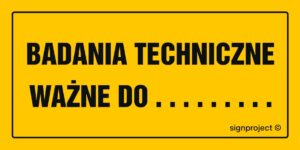 NC125 Badania techniczne ważne do ......... - 6 naklejek