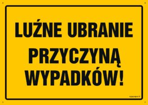 OA030 Luźne ubranie przyczyną wypadków