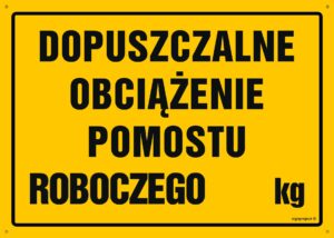 OA054 Dopuszczalne obciążenie pomostu roboczego