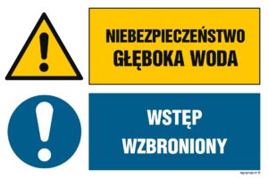 GN005 Niebezpieczeństwo Głęboka woda Wstęp wzbroniony