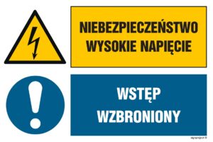 GN006 Niebezpieczeństwo Wysokie napięcie Wstęp wzbroniony