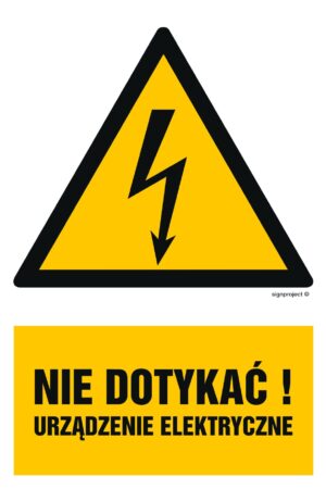 HA001 Nie dotykać! Urządzenie elektryczne - opakowanie 10 sztuk