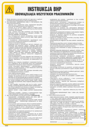 IAA01 Instrukcja ogólna BHP obowiązująca wszystkich pracowników