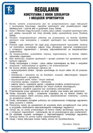 IAA42 Instrukcja regulamin korzystania z boisk szkolnych i urządzeń sportowych