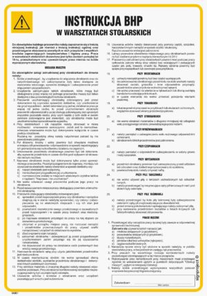 IAB01 Instrukcja BHP w warsztatach stolarskich