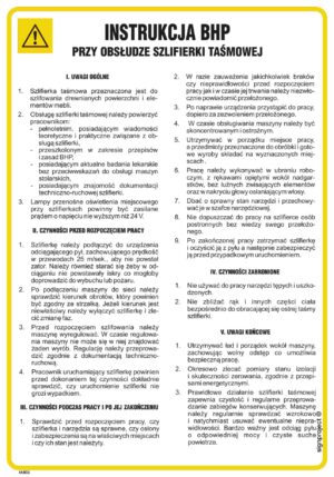 IAB03 Instrukcja BHP przy obsłudze szlifierki taśmowej
